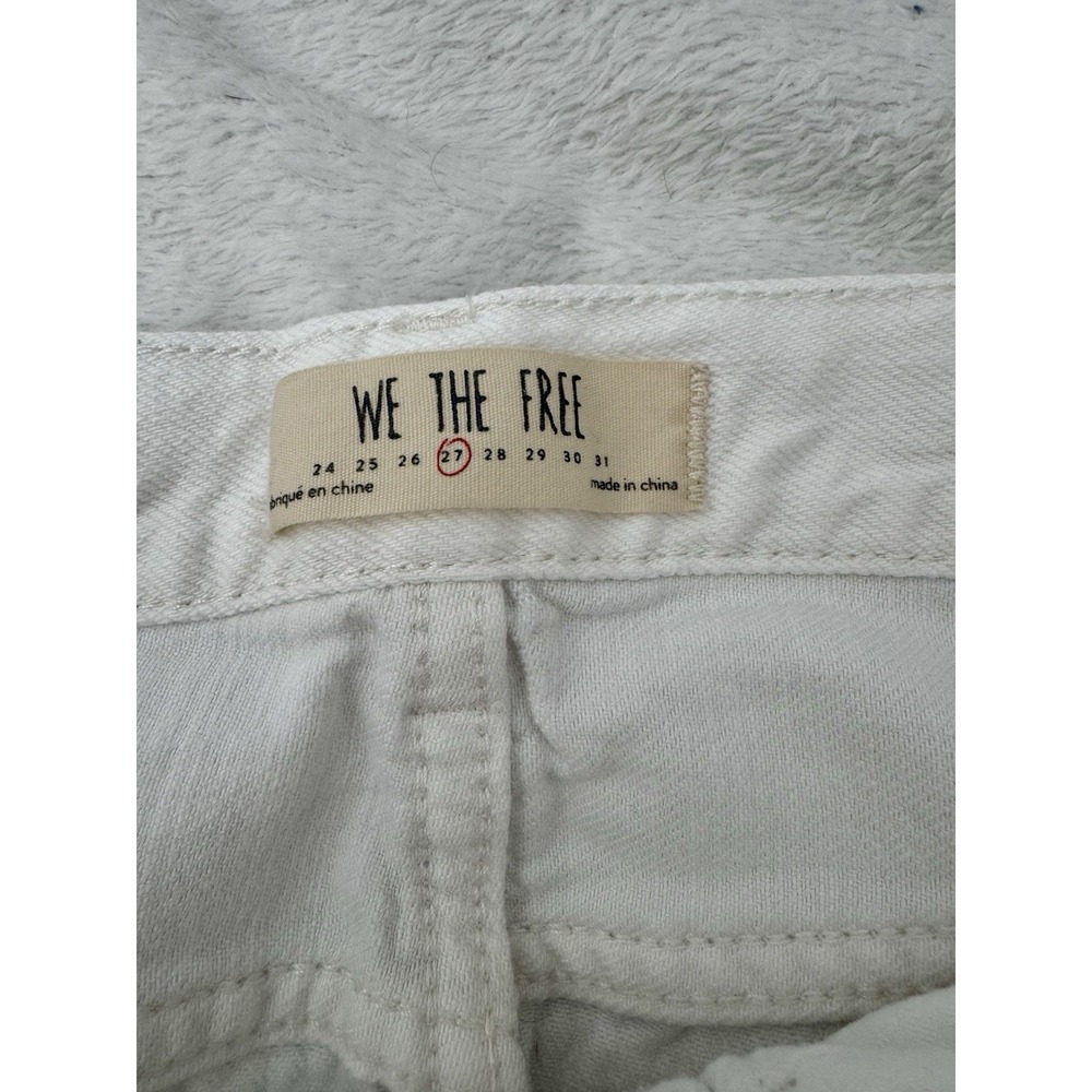 Free People Women's White Denim Loving Good Vibrations Cut Off Shorts Size 27‎ - Picture 11 of 12